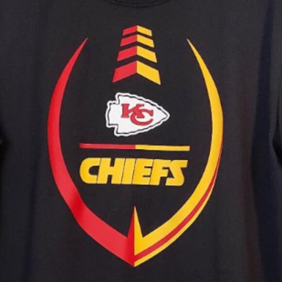 Men's KC CHIEFS Nike Black Logo NFL Shirt Sz M - Picture 4 of 10